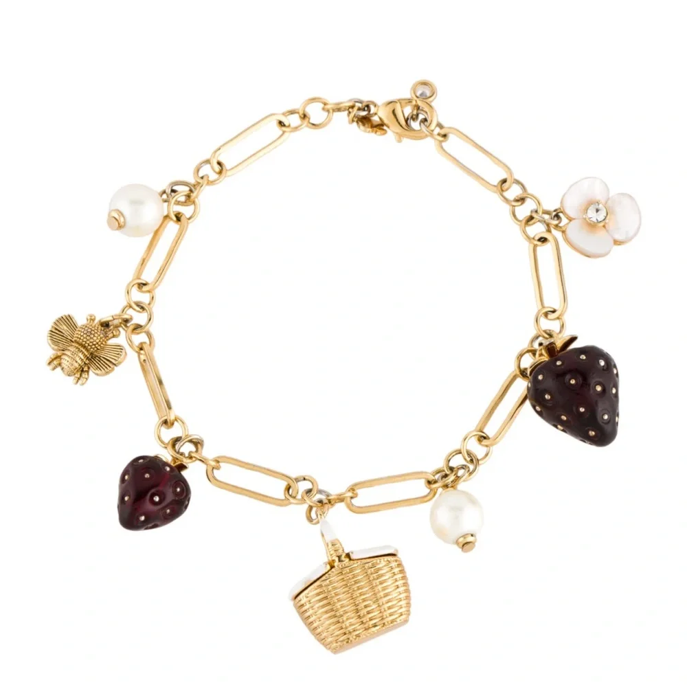 $148 Kate‎ Spade Picnic Perfect Strawberry Charm Bracelet